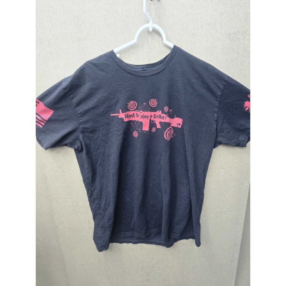 Grunt Style "Want To Play A Game?" Black & Red 100% Cotton T-Shirt Men's XL